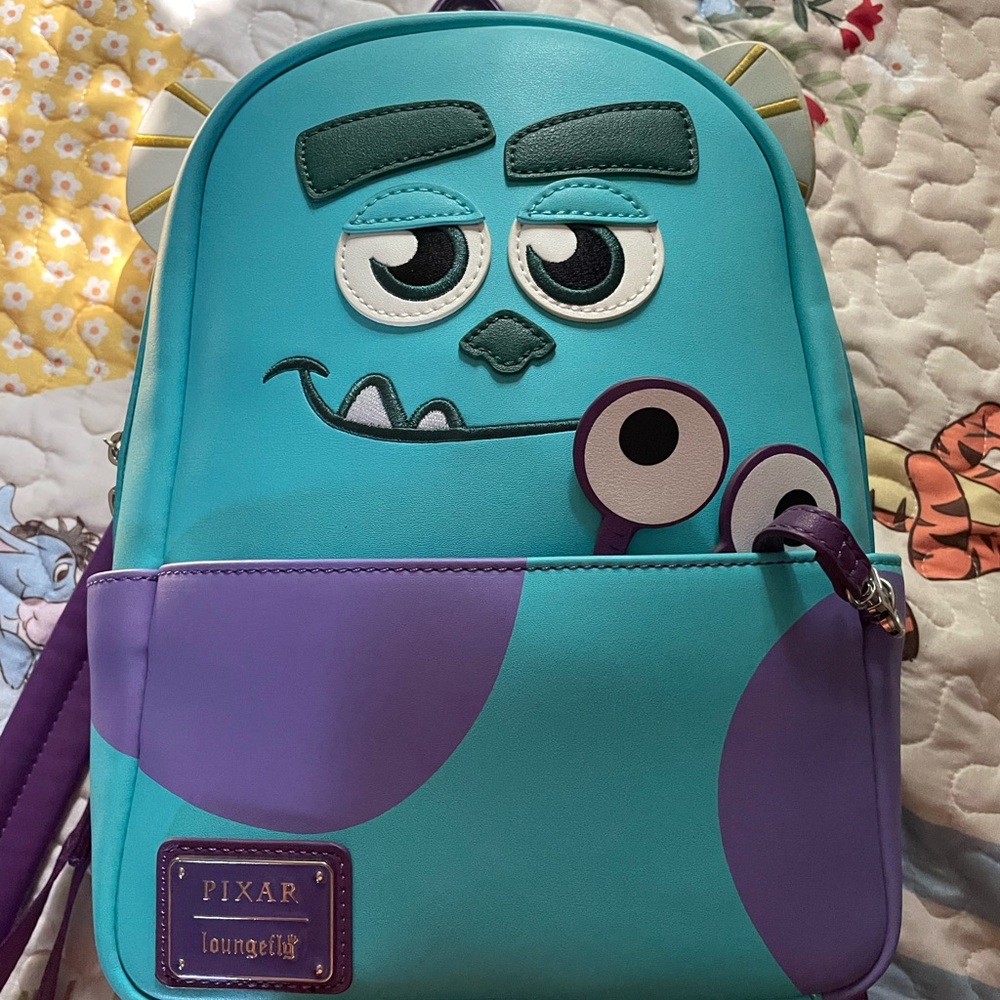 Loungefly Pixar Monster Backpack - Blue and Purple